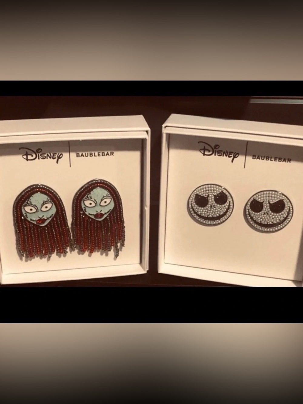 DISNEY Halloween Nightmare Before Christmas Sally Jack Skellington Earrings NWT